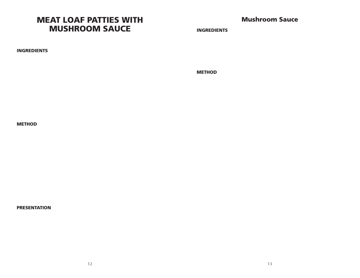 Meat loaf patties with mushroom sauce, Mushroom sauce | Wolfgang Puck BCGL0005 User Manual | Page 7 / 10