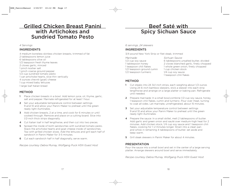 Beef saté with spicy sichuan sauce | Wolfgang Puck BCGL0035 User Manual | Page 10 / 18