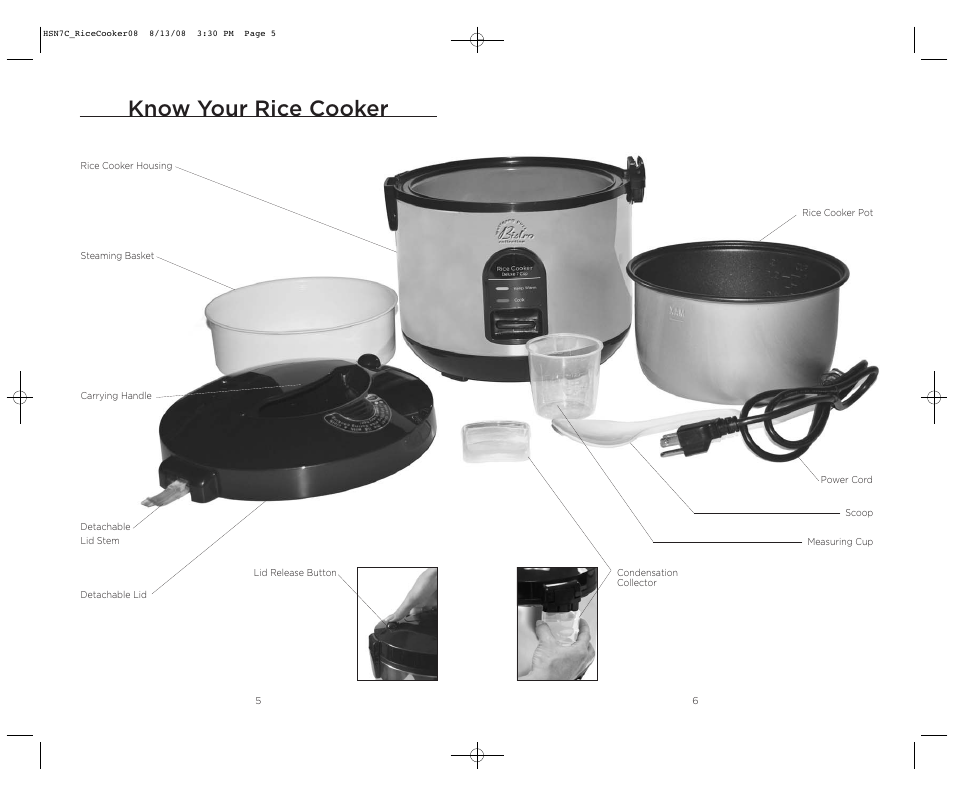 Know your rice cooker | Wolfgang Puck BDRCRB007 User Manual | Page 4 / 28