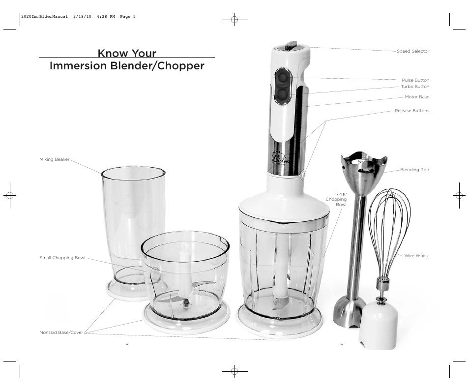 Know your immersion blender/chopper | Wolfgang Puck BIBC2020 User Manual | Page 4 / 24