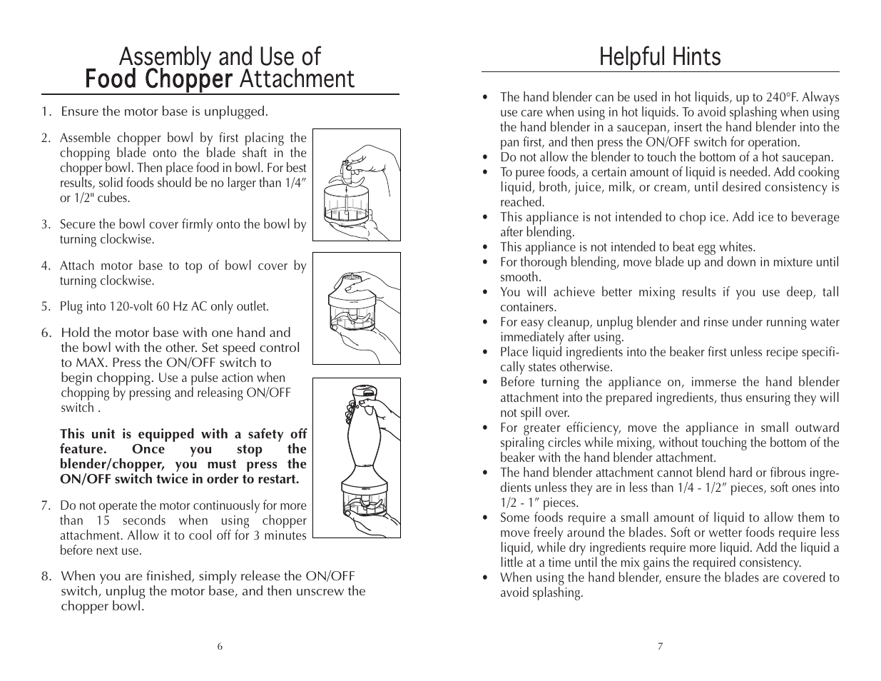 Helpful hints | Wolfgang Puck IBC1000 User Manual | Page 4 / 12