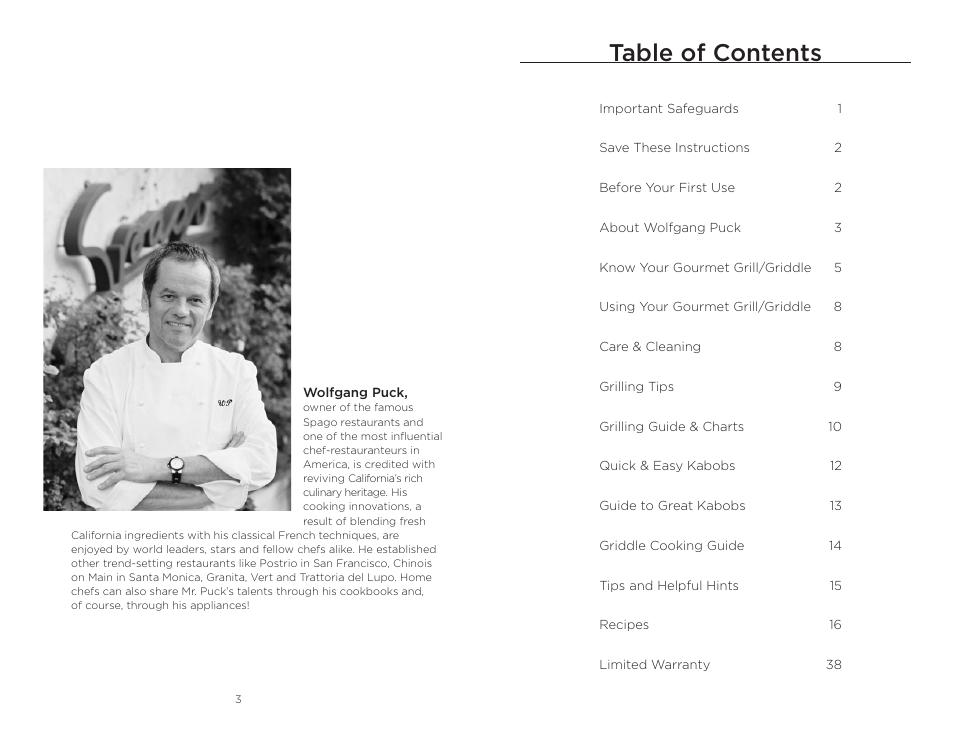 Wolfgang Puck BRGG0060 User Manual | Page 3 / 20