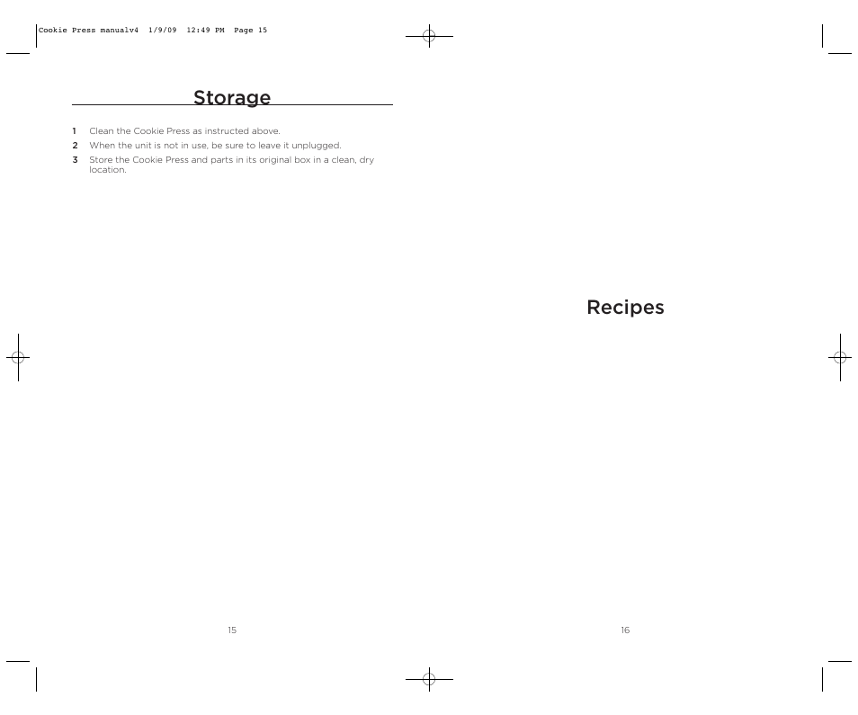 Recipes, Storage | Wolfgang Puck BECP0020 User Manual | Page 9 / 18
