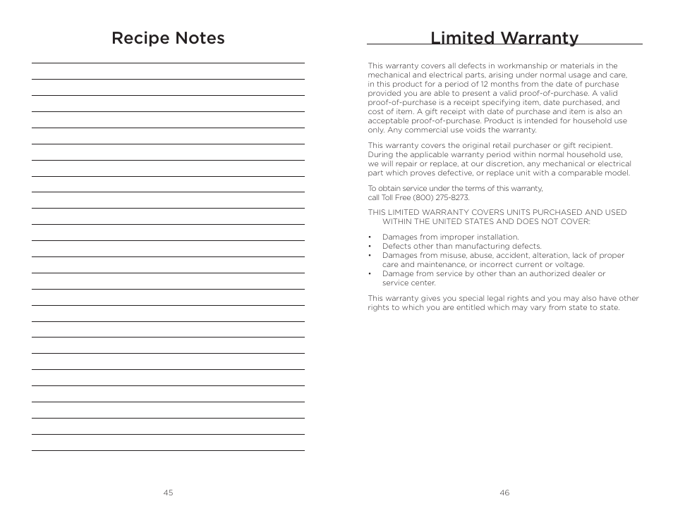 Limited warranty | Wolfgang Puck BPCR0010 User Manual | Page 24 / 24