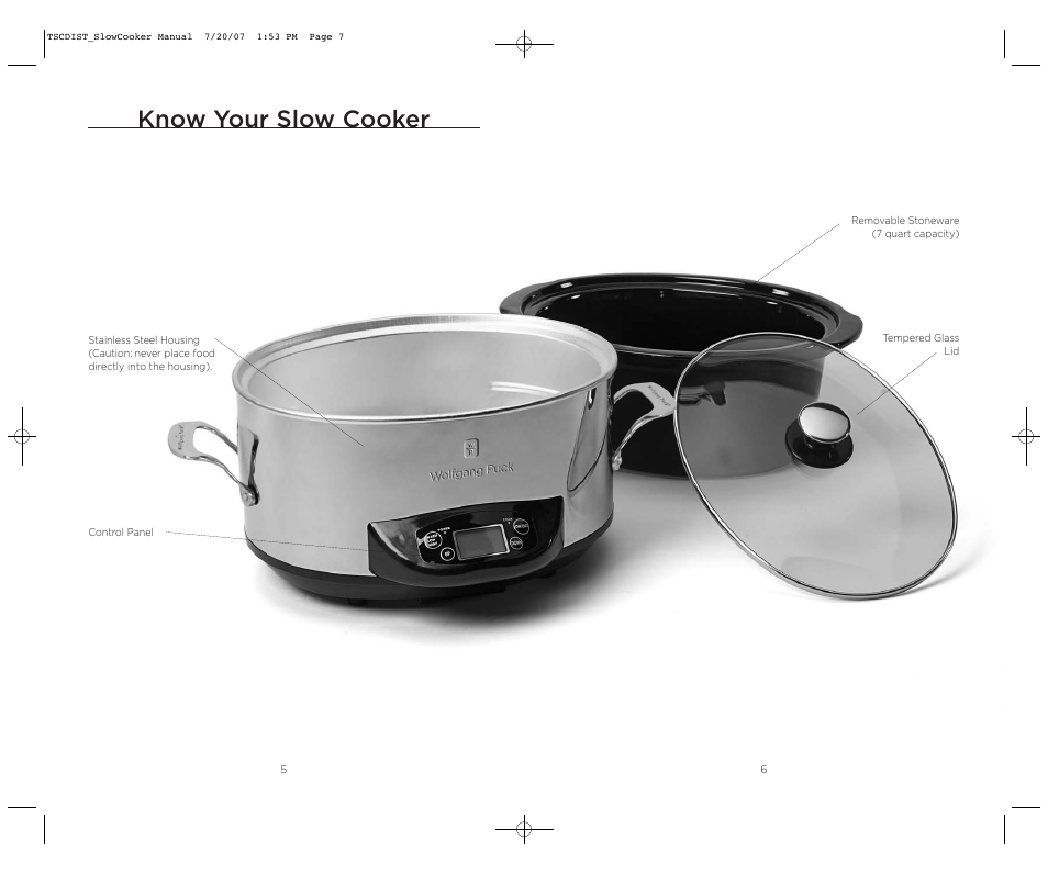 Know your slow cooker | Wolfgang Puck WPSC0017C User Manual | Page 4 / 11