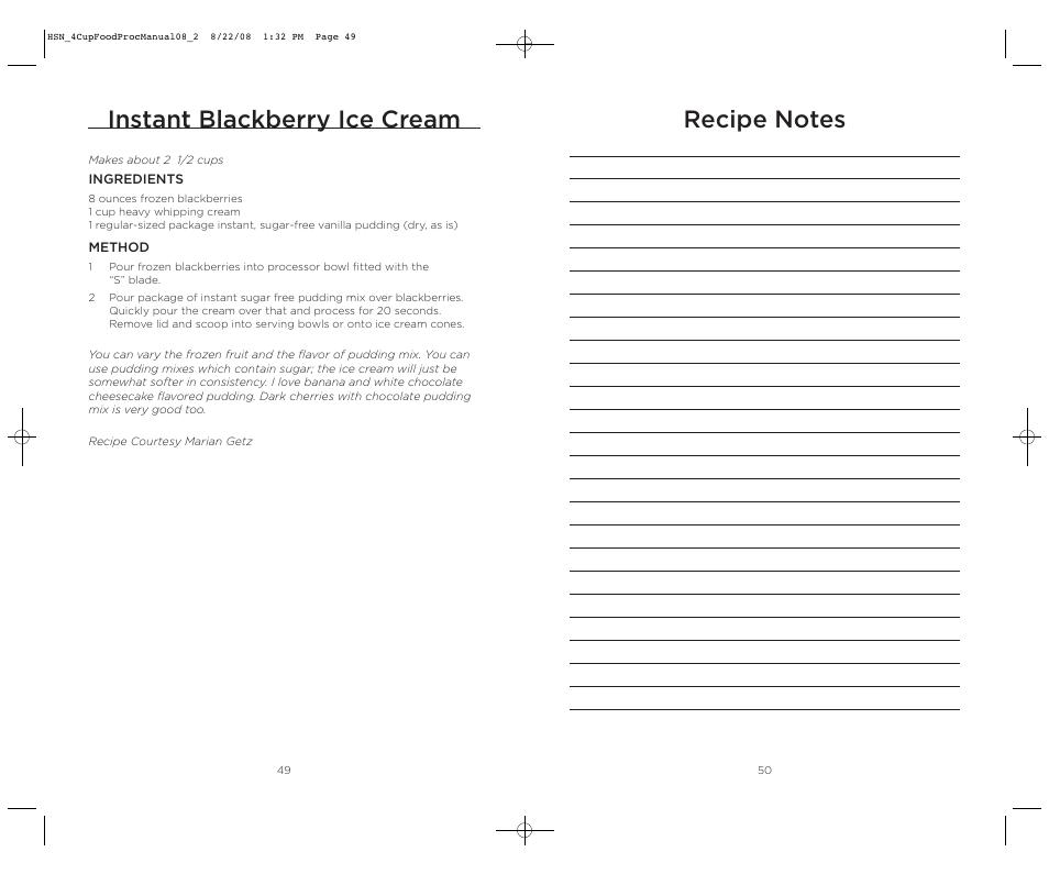 Instant blackberry ice cream | Wolfgang Puck BFPR0040 User Manual | Page 26 / 27