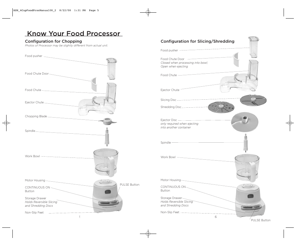 Know your food processor | Wolfgang Puck BFPR0040 User Manual | Page 4 / 27
