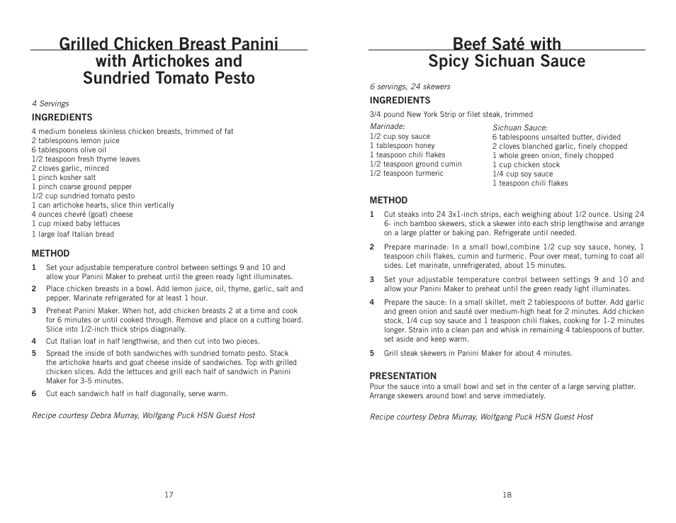 Beef saté with spicy sichuan sauce | Wolfgang Puck BCGL0025 User Manual | Page 10 / 16