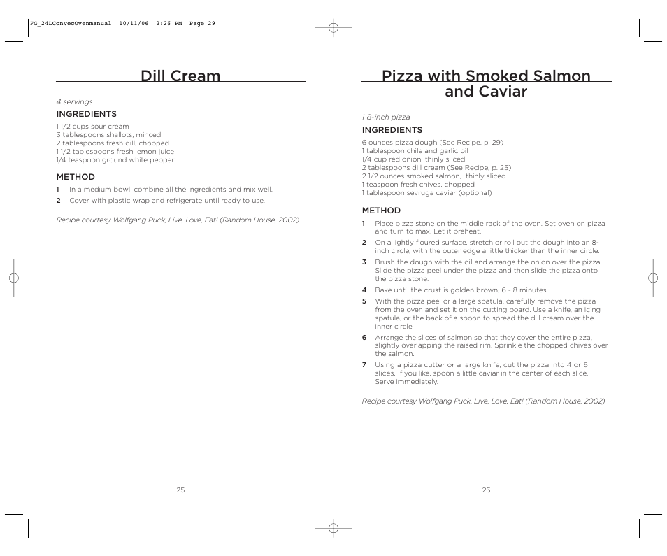 Pizza with smoked salmon and caviar, Dill cream | Wolfgang Puck WPSSCO24 User Manual | Page 15 / 22