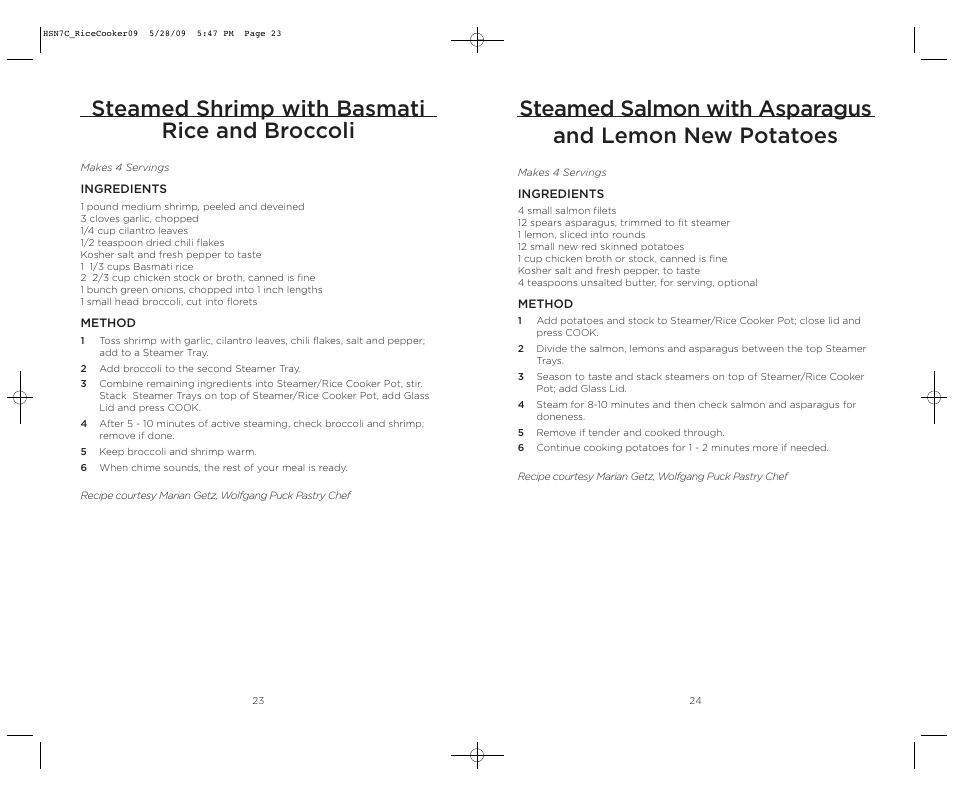 Steamed shrimp with basmati rice and broccoli | Wolfgang Puck BDRCRS007 User Manual | Page 13 / 38