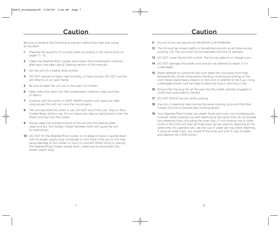 Caution | Wolfgang Puck BDRCRS007 User Manual | Page 5 / 38