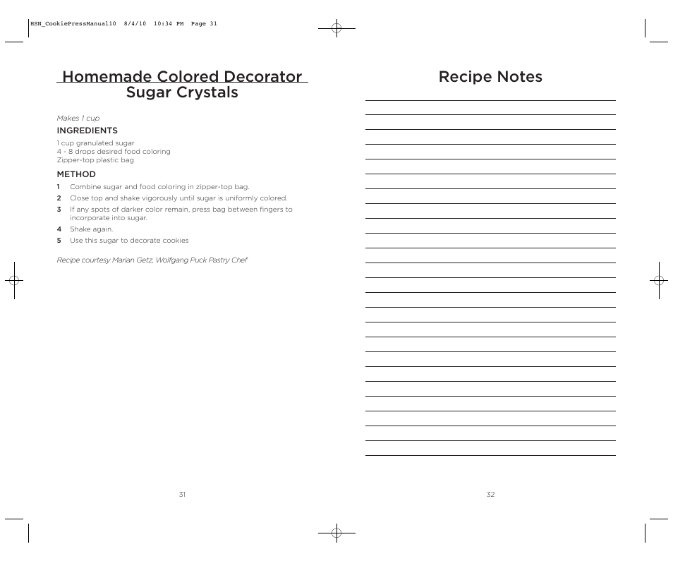 Homemade colored decorator sugar crystals | Wolfgang Puck BECP0030 User Manual | Page 17 / 18