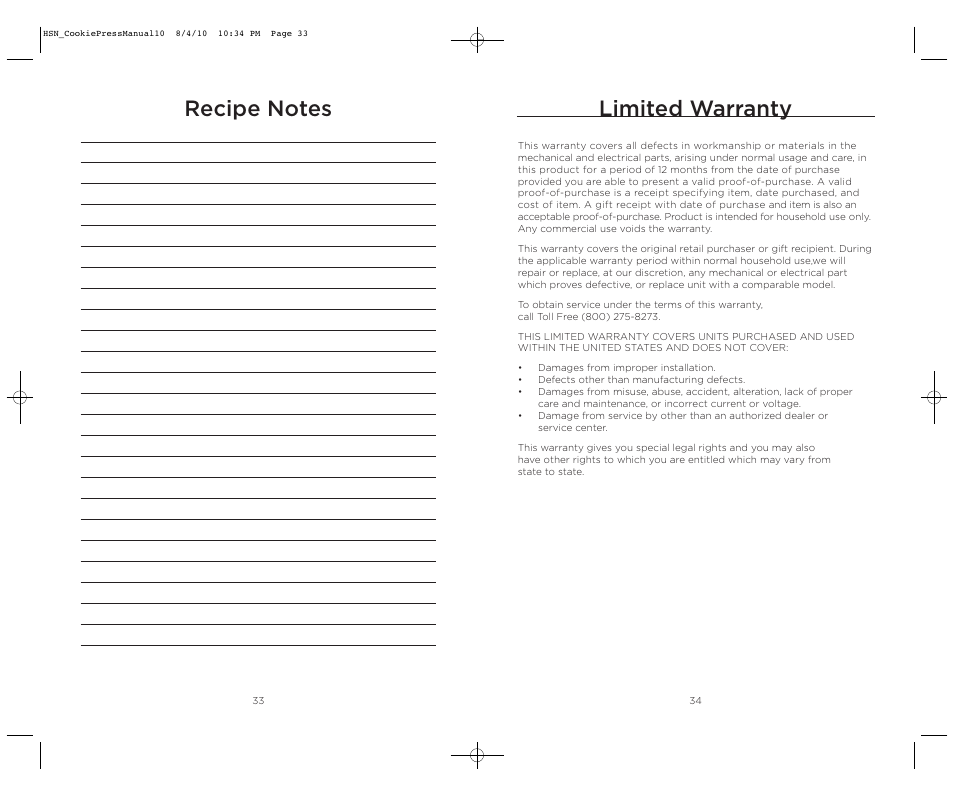 Limited warranty | Wolfgang Puck BECP0030 User Manual | Page 18 / 18