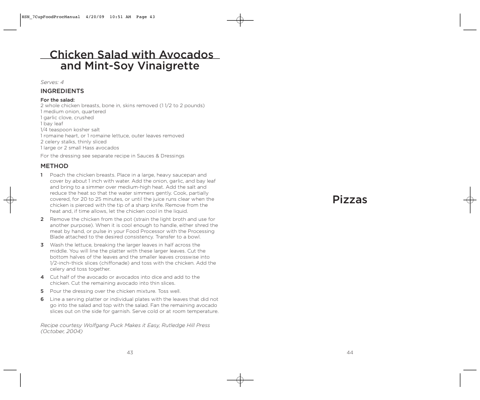 Pizzas | Wolfgang Puck BFPR0007 User Manual | Page 23 / 46