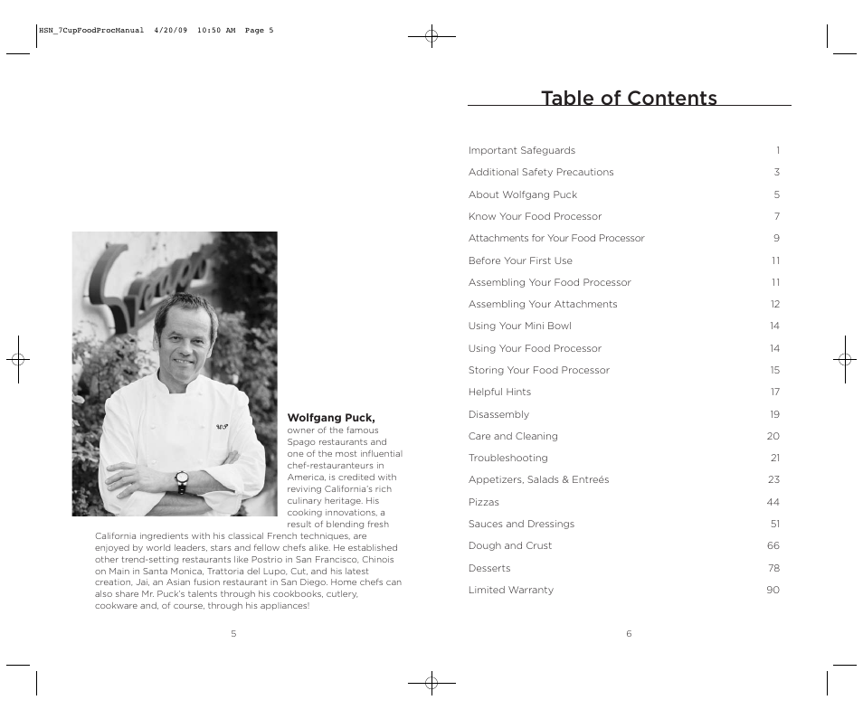 Wolfgang Puck BFPR0007 User Manual | Page 4 / 46