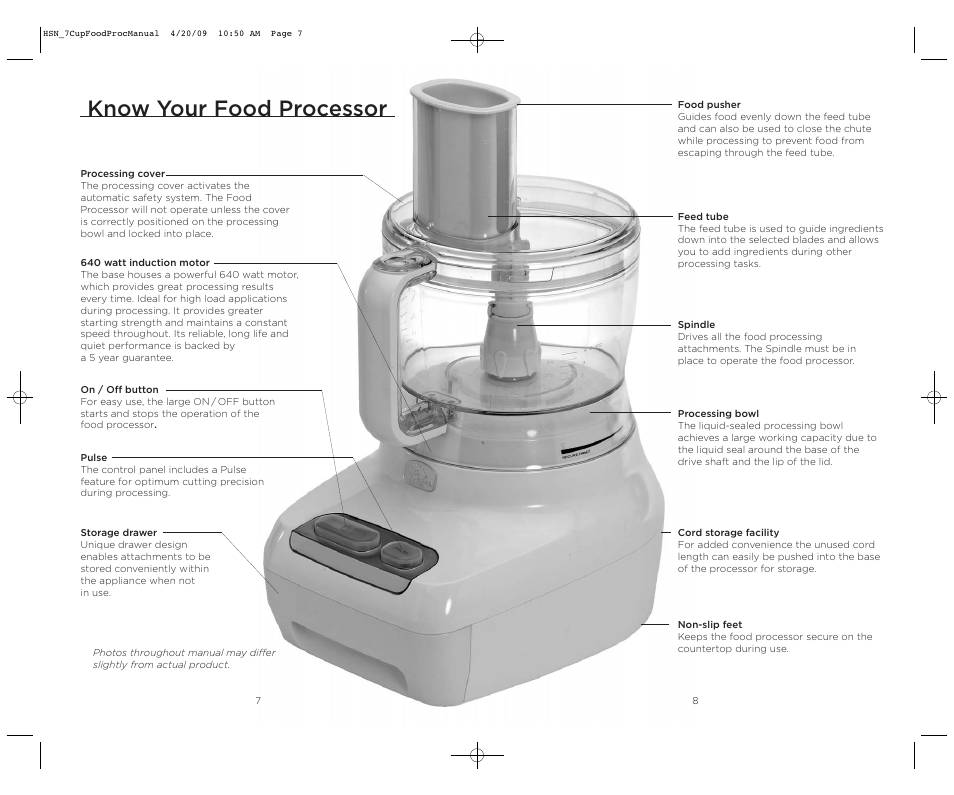 Know your food processor | Wolfgang Puck BFPR0007 User Manual | Page 5 / 46