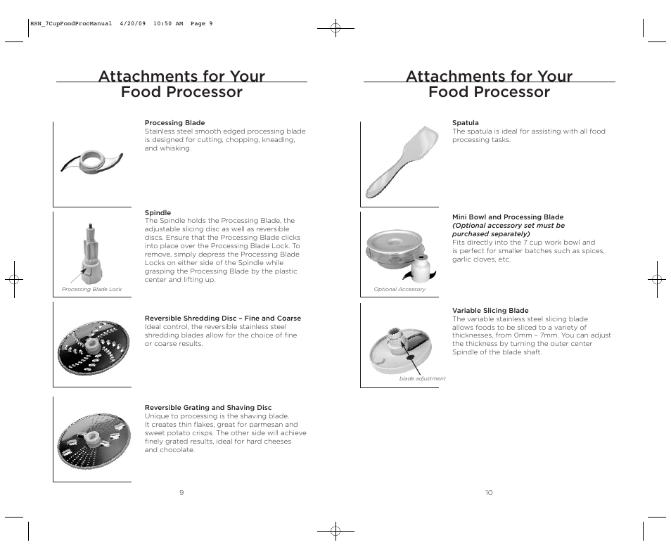 Attachments for your food processor | Wolfgang Puck BFPR0007 User Manual | Page 6 / 46