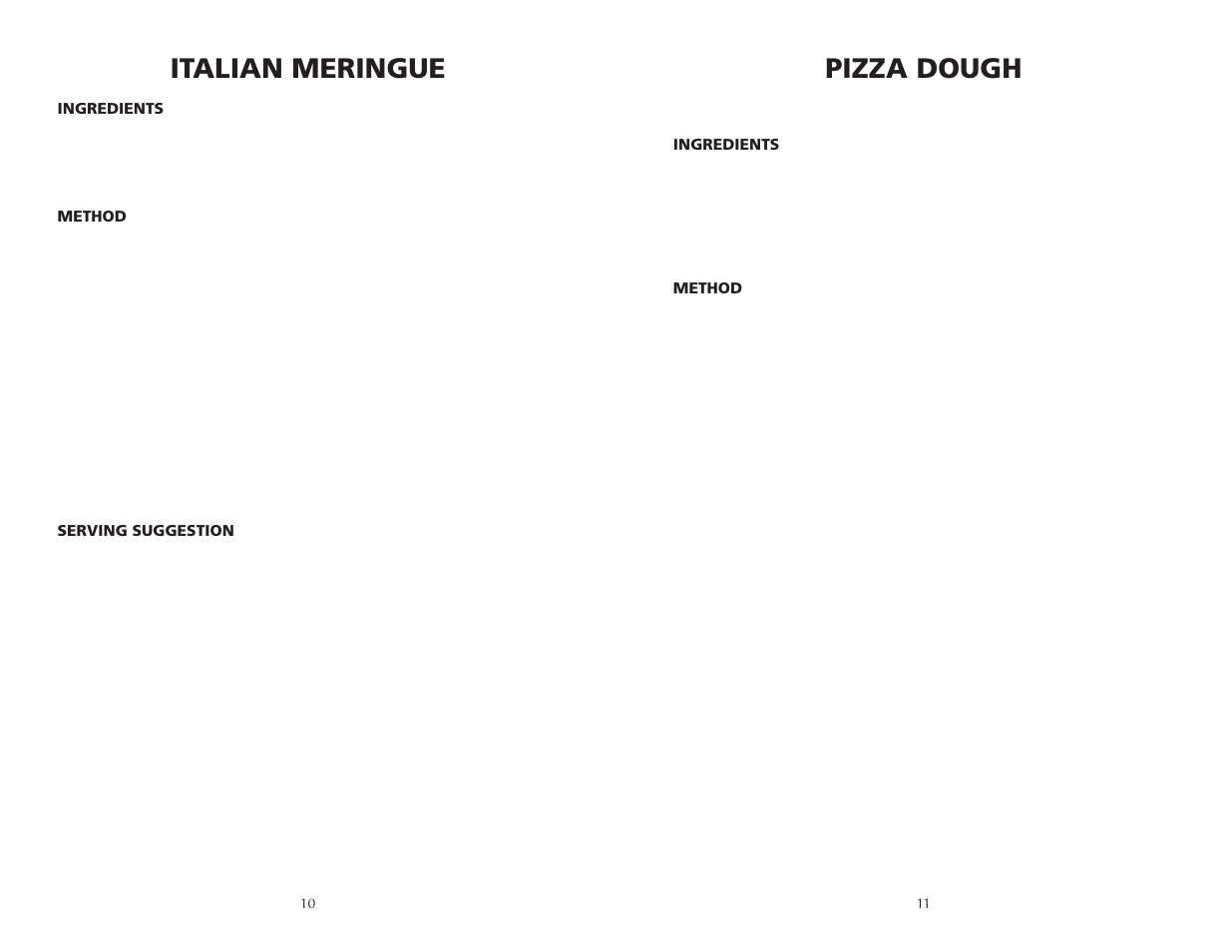 Pizza dough, Italian meringue | Wolfgang Puck BISTRO BMSD0010 User Manual | Page 6 / 14