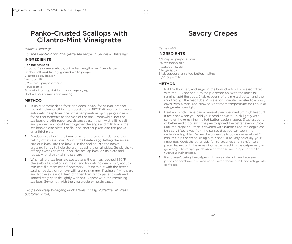 Savory crepes | Wolfgang Puck WPMFP15 User Manual | Page 17 / 46