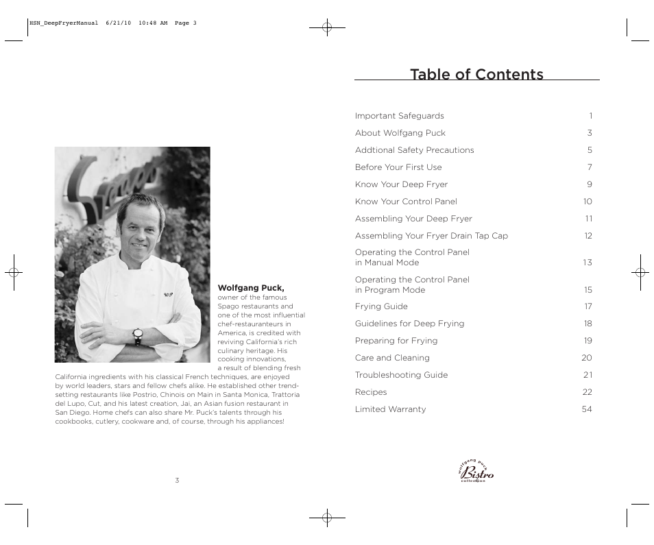 Wolfgang Puck BDFR0060 User Manual | Page 3 / 28