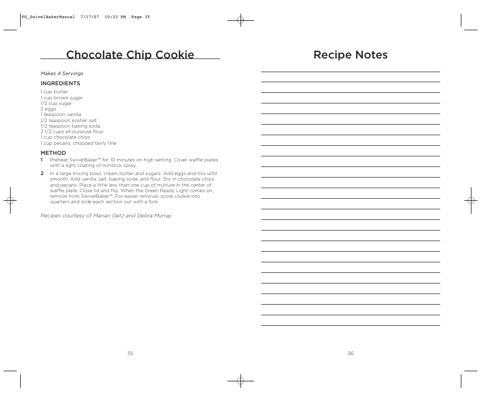 Chocolate chip cookie | Wolfgang Puck SWIVELBAKER WPWB0010 User Manual | Page 19 / 20