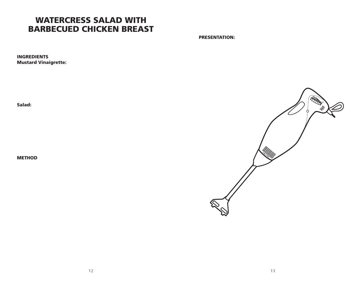 Watercress salad with barbecued chicken breast | Wolfgang Puck CHEFSERIES CIBC1000 User Manual | Page 7 / 12