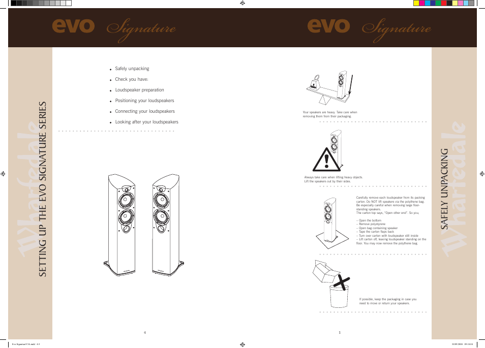 Evolution, Set ting up the evo signa ture series | Wharfedale EVO SIGNATURE EVO 40 User Manual | Page 3 / 10