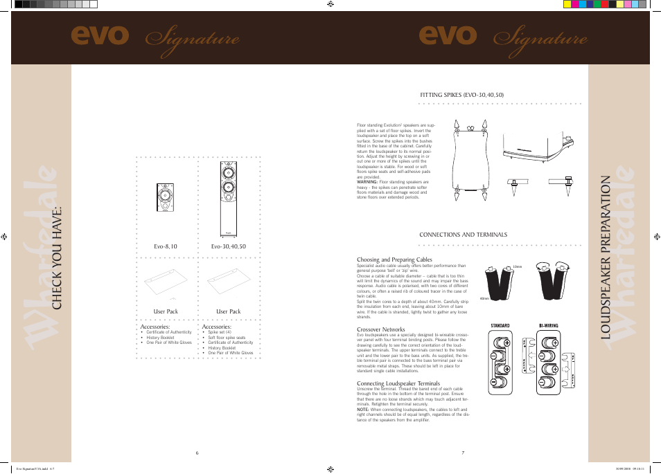 Evolution, Chec k you ha ve: lou d spea ker prep ara tion | Wharfedale EVO SIGNATURE EVO 40 User Manual | Page 4 / 10