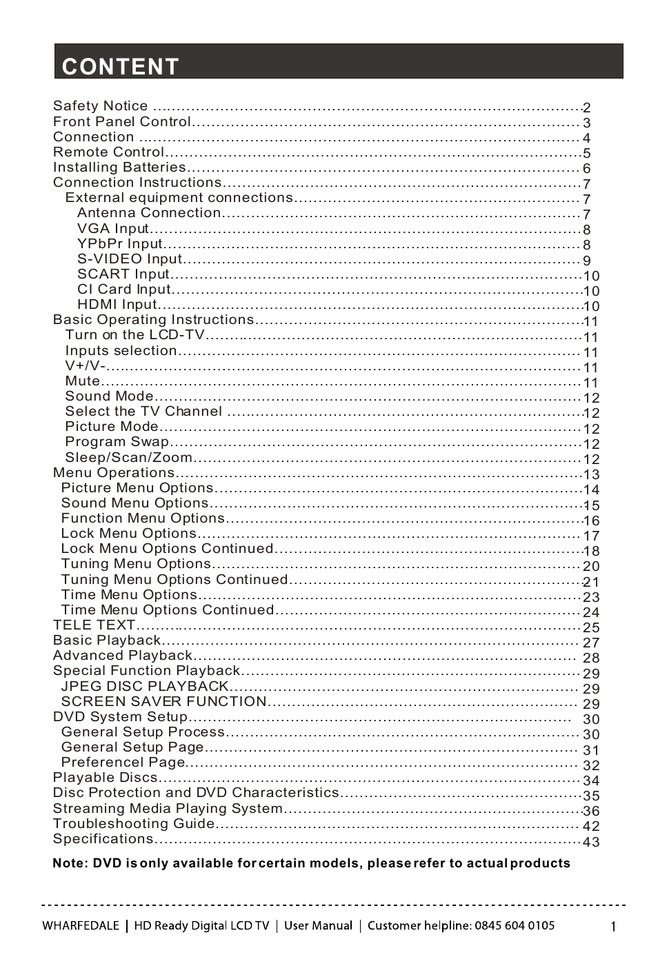 Т³гж 2, Content | Wharfedale LY22T3CBW-UM User Manual | Page 2 / 44