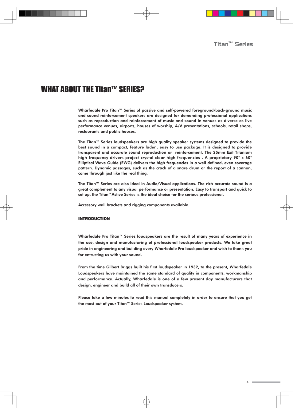 What about the titan™ series, Titan, Series | Wharfedale Titan Sub A15 User Manual | Page 29 / 33