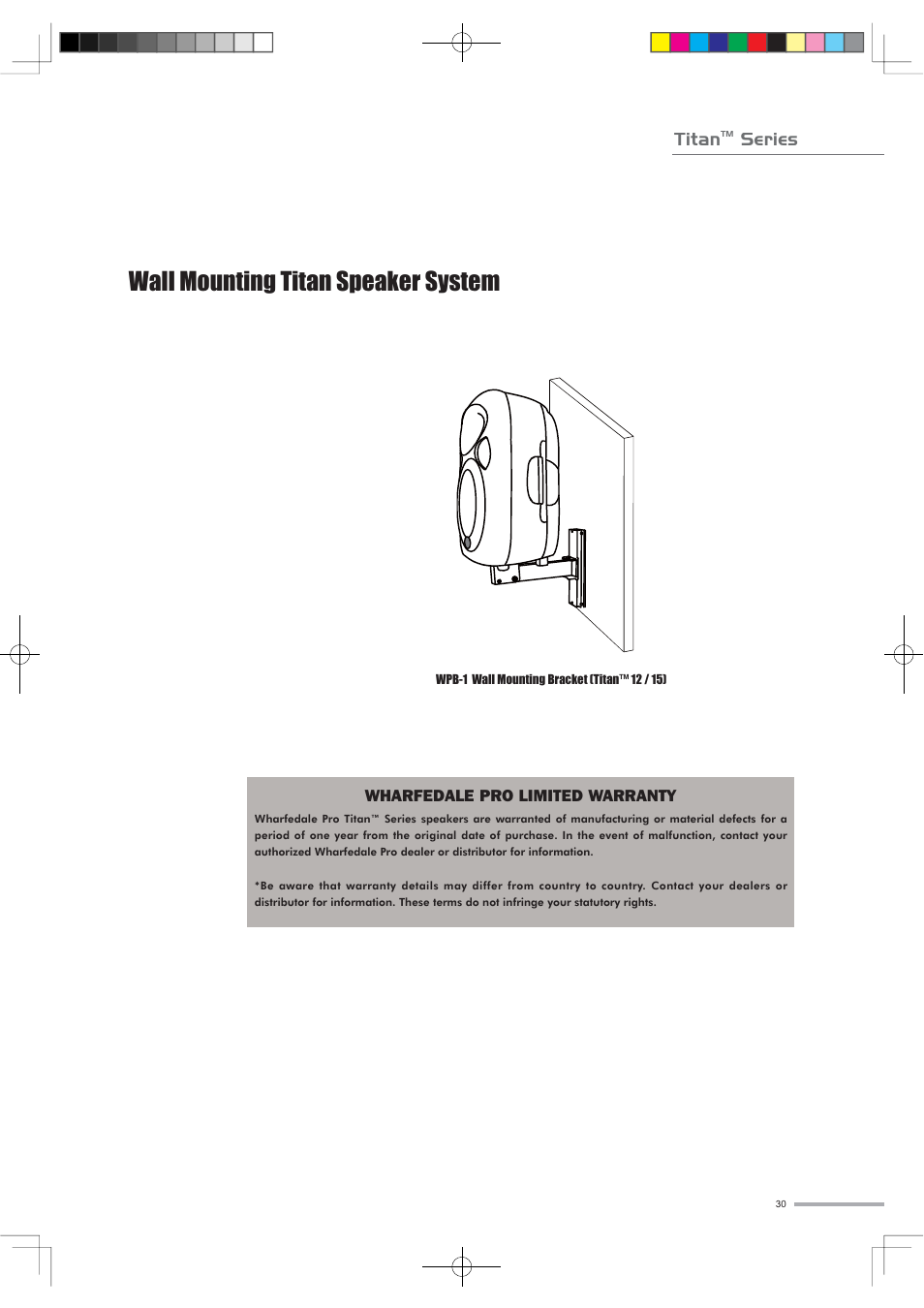 Wall mounting titan speaker system, Titan, Series | Wharfedale Titan Sub A15 User Manual | Page 3 / 33
