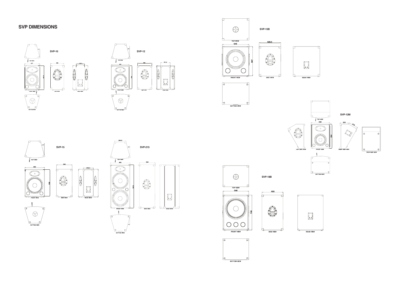 Svp dimensions | Wharfedale SVP-15 User Manual | Page 2 / 2