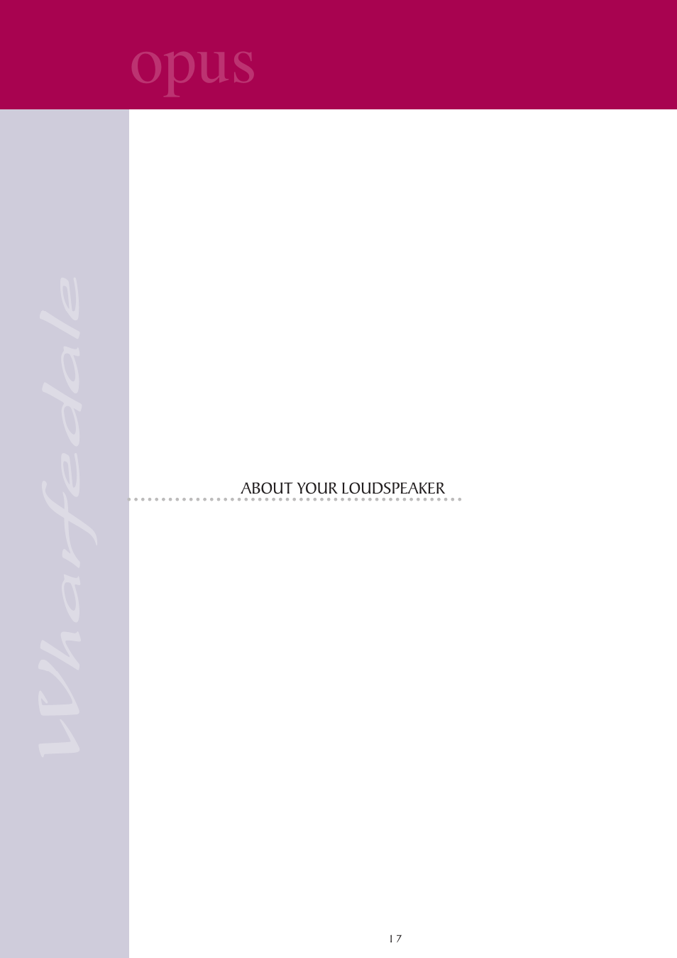 Opus | Wharfedale opus User Manual | Page 17 / 27