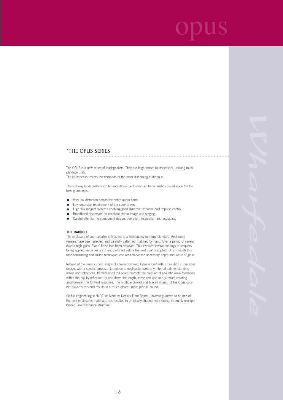 Opus | Wharfedale opus User Manual | Page 18 / 27