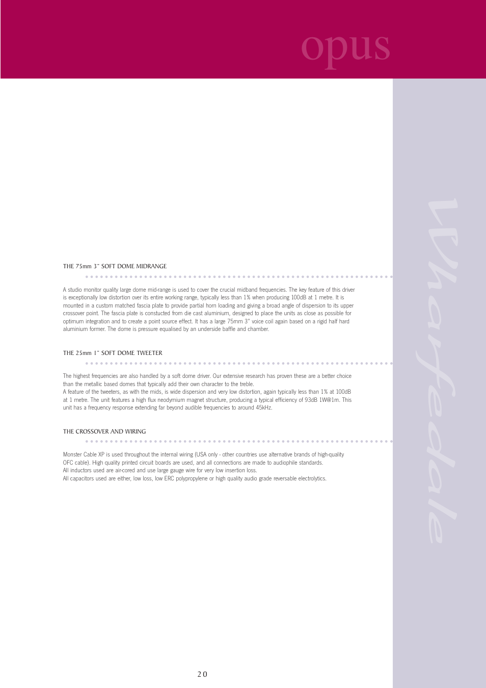 Opus | Wharfedale opus User Manual | Page 20 / 27