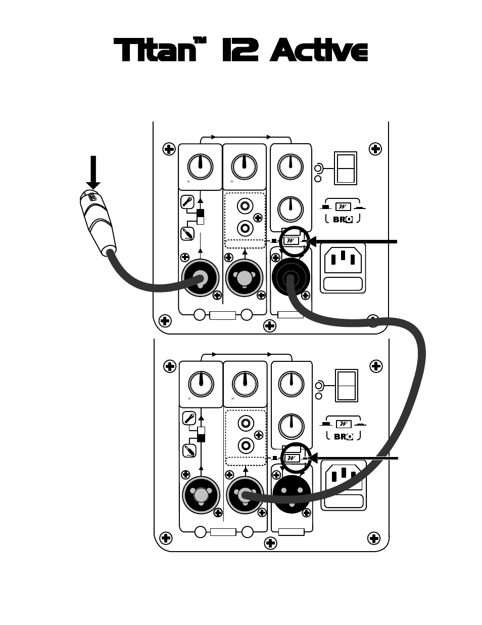12 connection diagram #2, Connecting two titan 12 active speakers together, Input 1 from a microphone or the output of a mixer | Wharfedale Titan 12 ACTIVE User Manual | Page 14 / 19