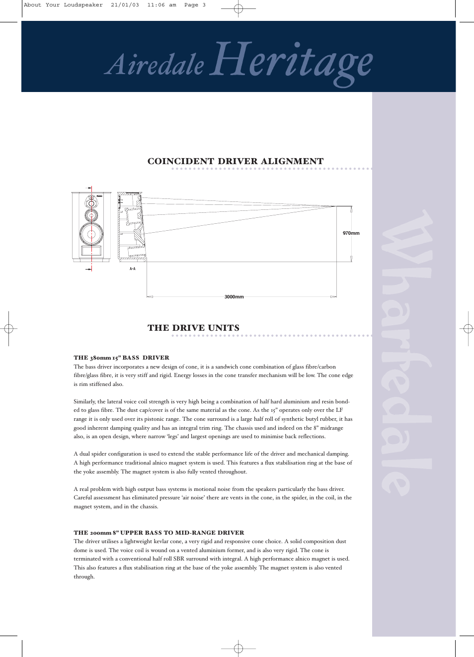 Coincident driver alignment the drive units | Wharfedale PANTONE 539 User Manual | Page 14 / 27