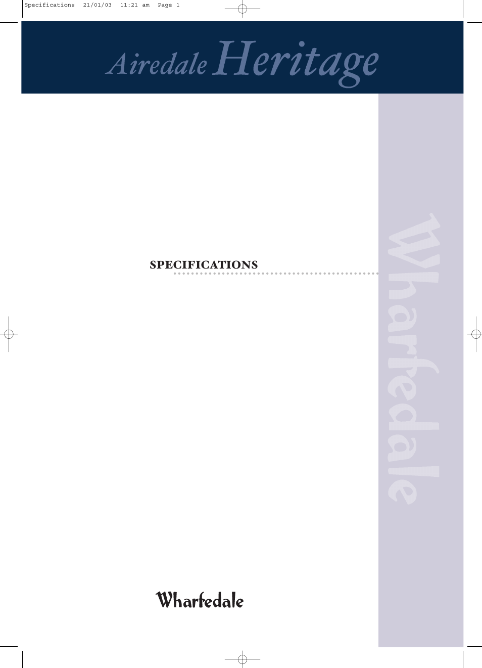 Specifications | Wharfedale PANTONE 539 User Manual | Page 16 / 27