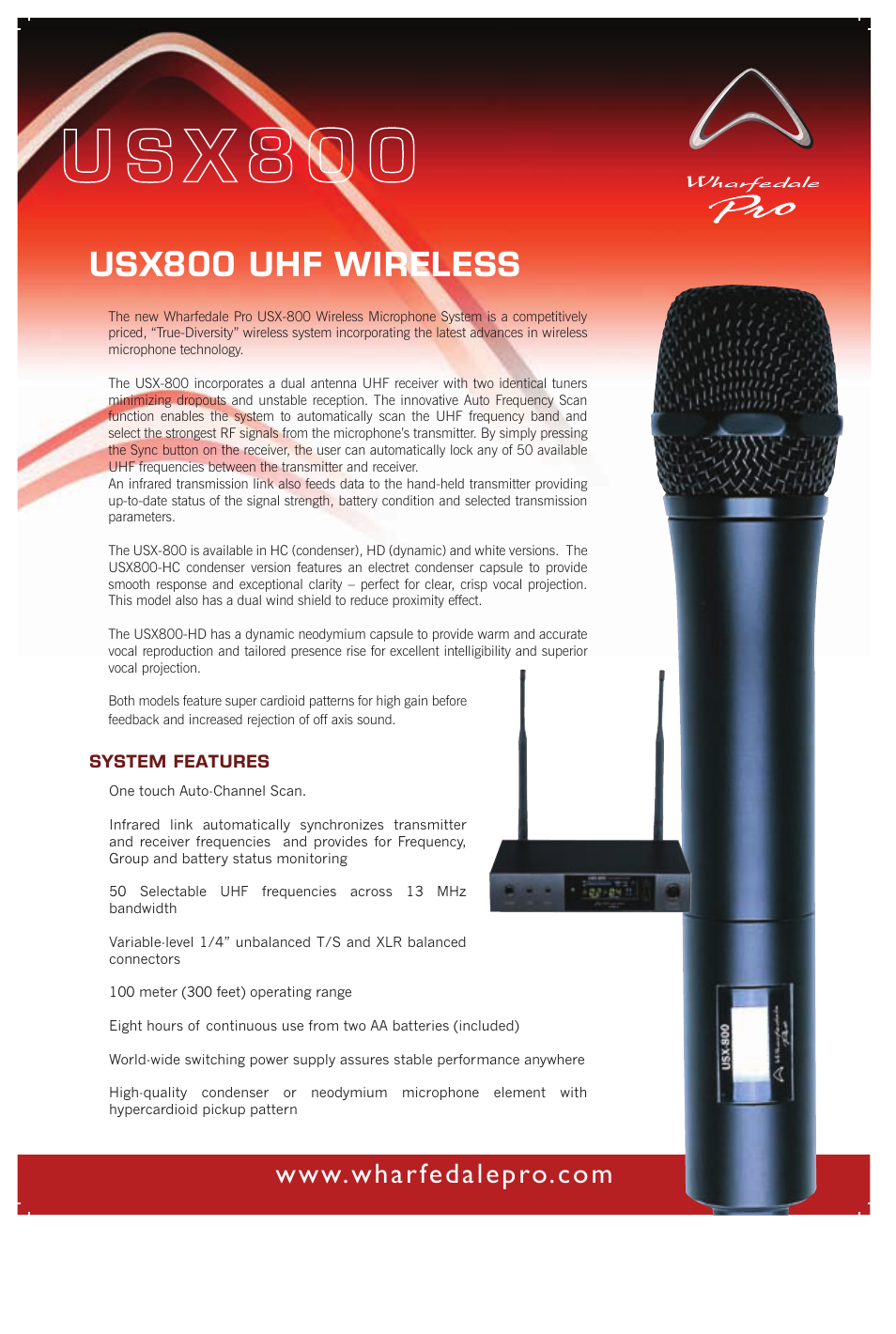 Wharfedale USX 800 User Manual | 2 pages