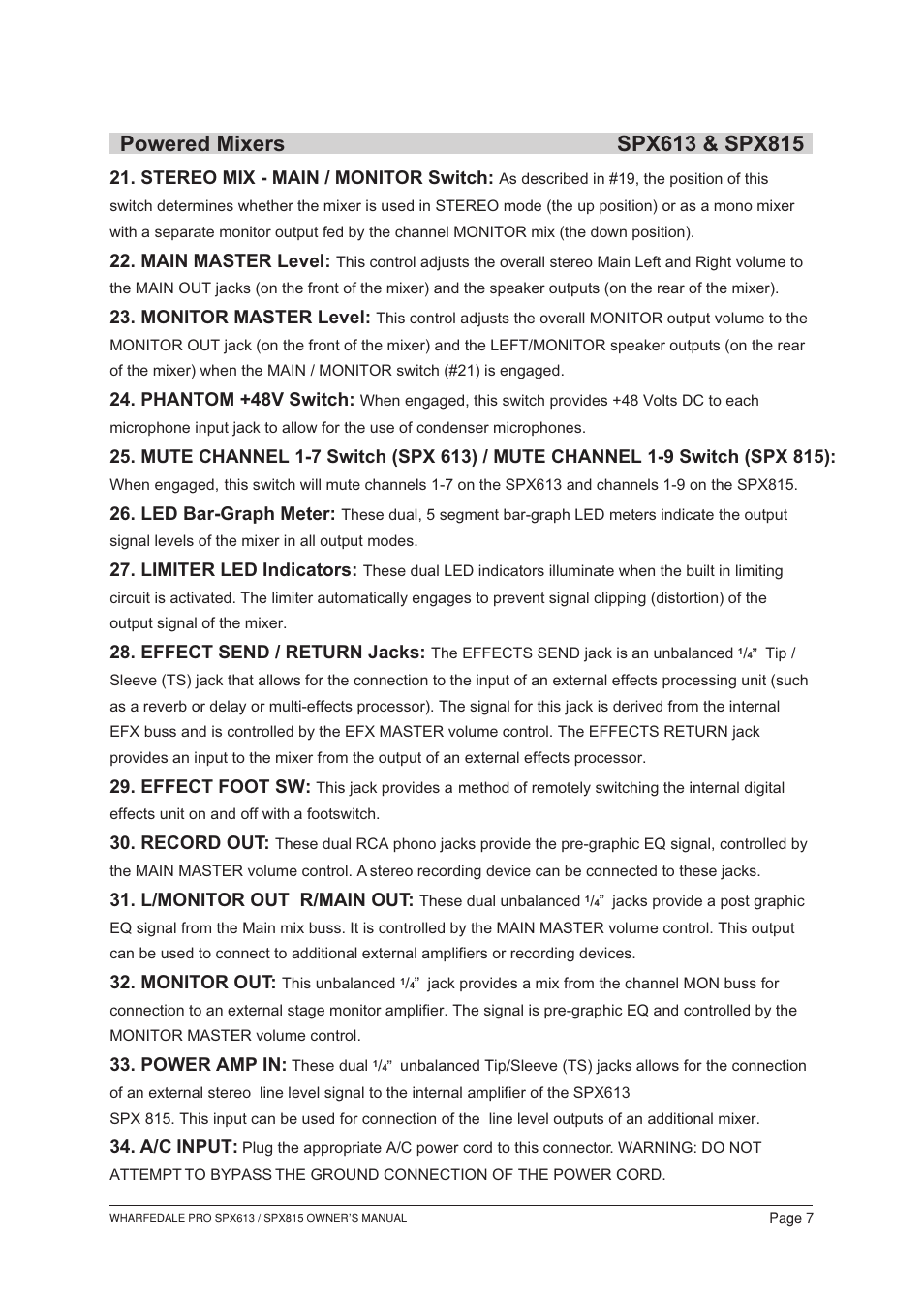 Т³гж 8 | Wharfedale SPX613 User Manual | Page 8 / 18