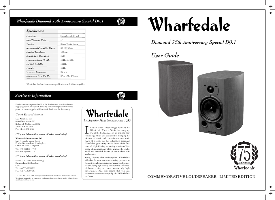 Wharfedale D9.1 User Manual | 2 pages