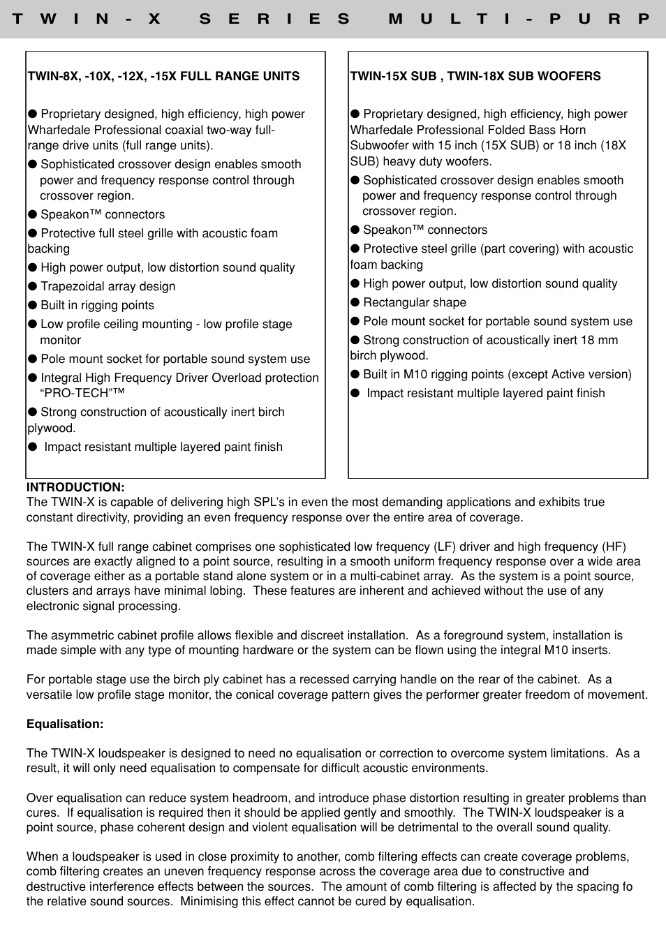 Wharfedale Twin X Series User Manual | Page 3 / 6
