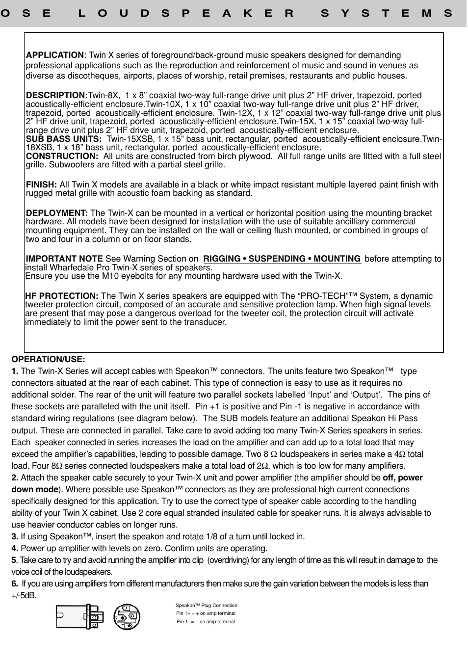 Wharfedale Twin X Series User Manual | Page 4 / 6