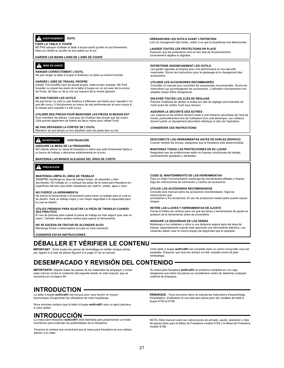 Wolfcraft 6157 User Manual | Page 27 / 52