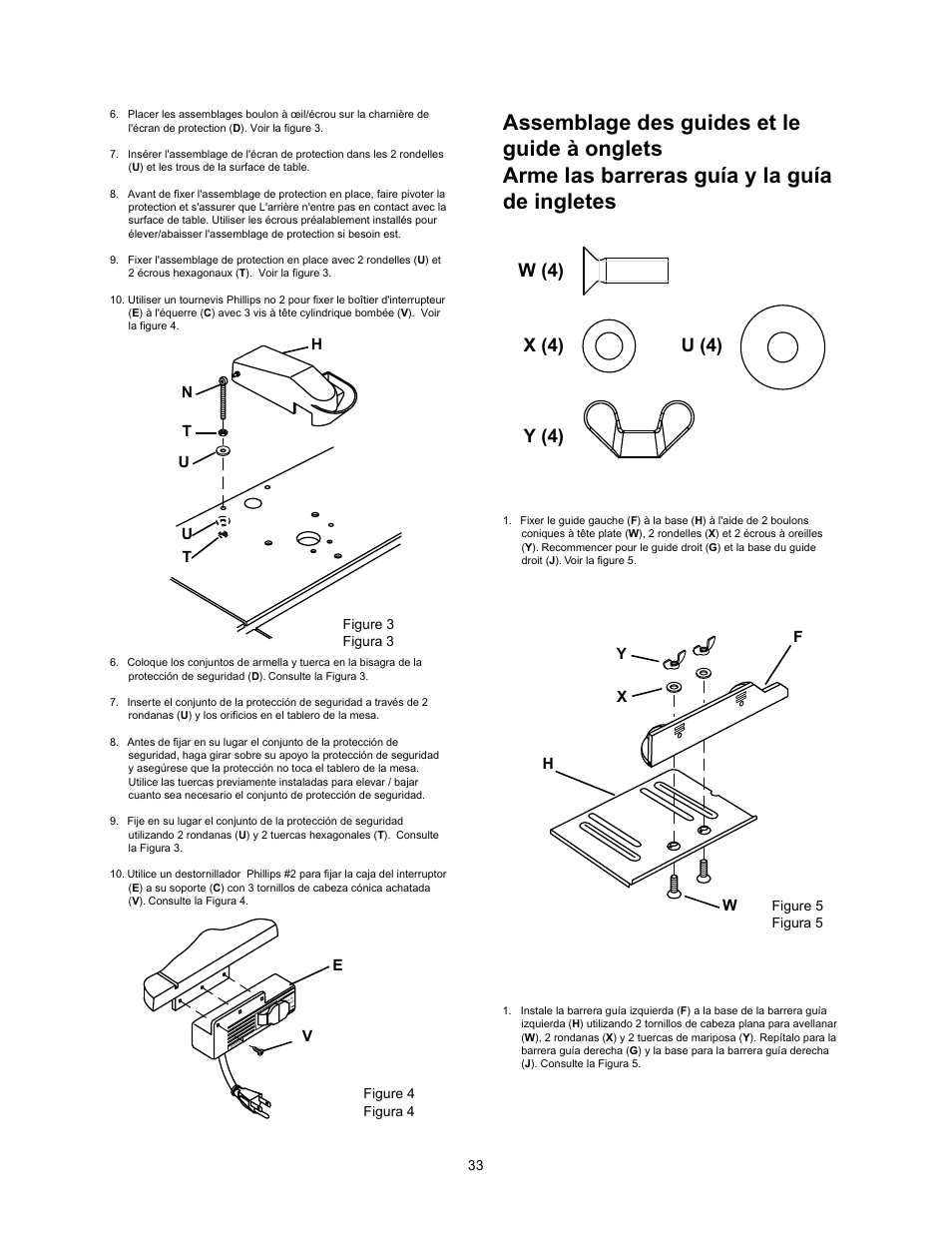W (4) x (4) u (4) y (4), Wh y x f | Wolfcraft 6157 User Manual | Page 33 / 52