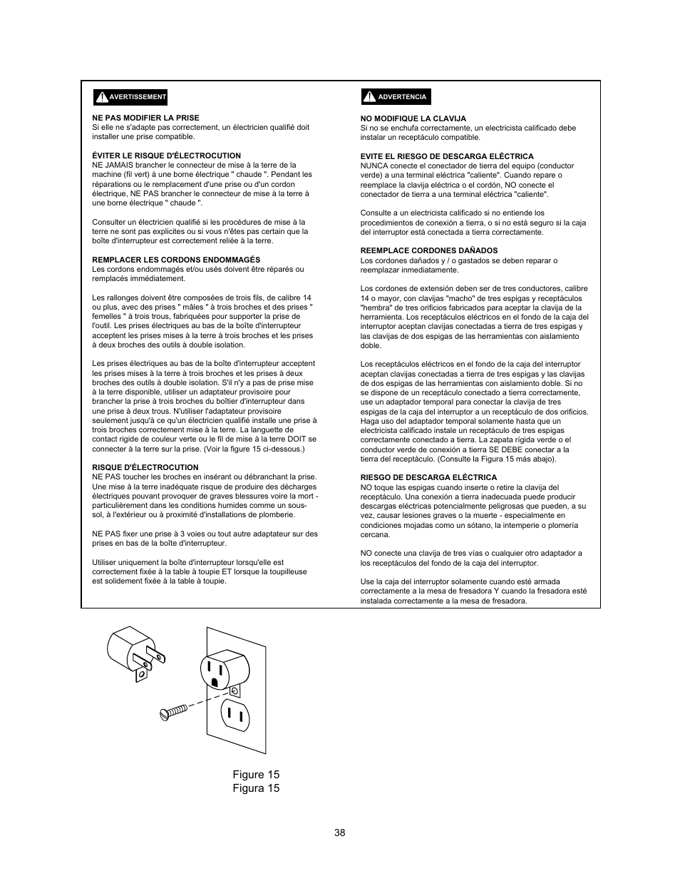 Figure 15 figura 15 | Wolfcraft 6157 User Manual | Page 38 / 52