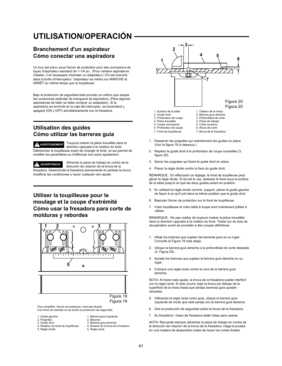 Utilisation/operación | Wolfcraft 6157 User Manual | Page 41 / 52