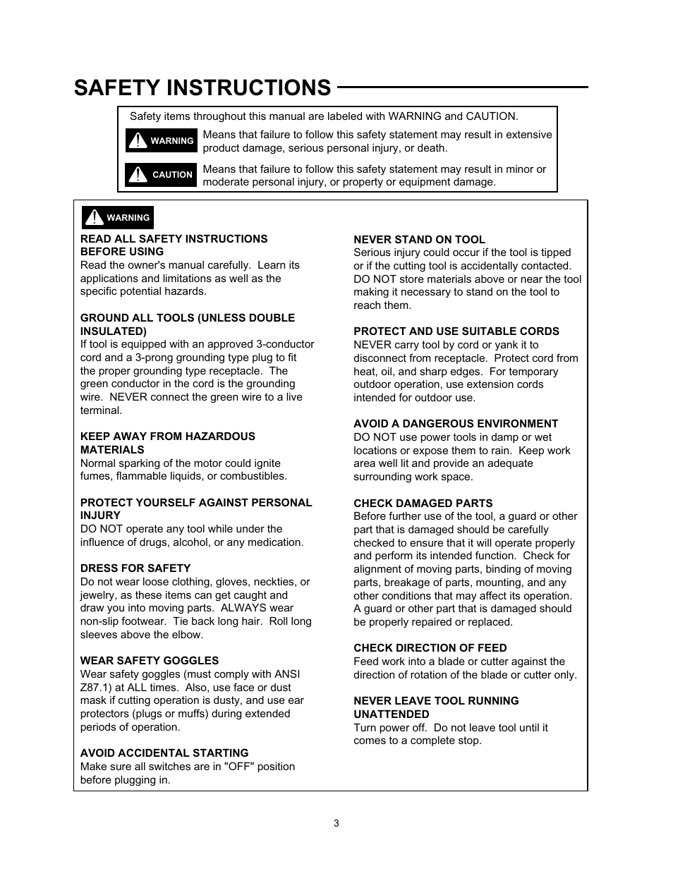 Safety instructions | Wolfcraft 6155 User Manual | Page 3 / 92