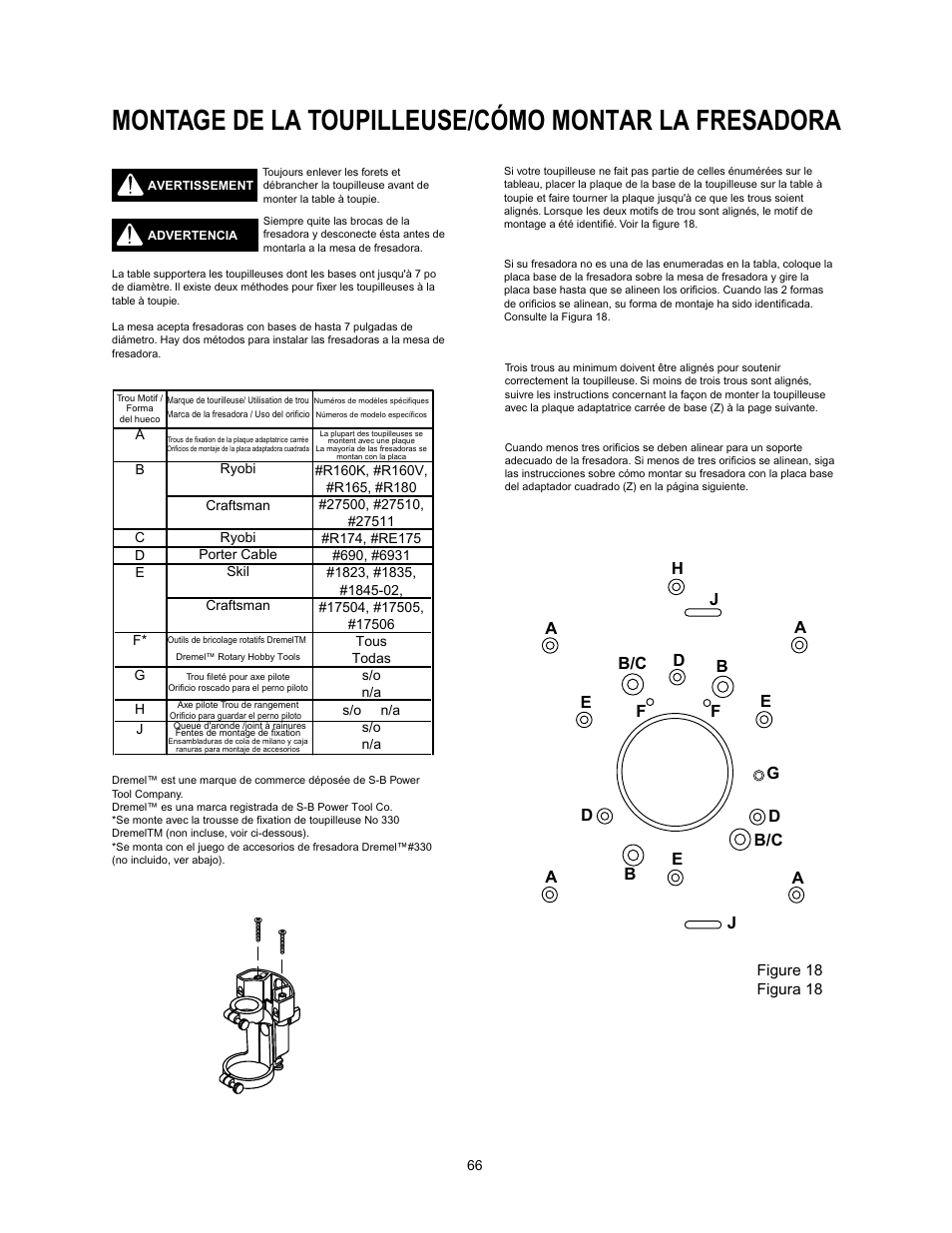 Montage de la toupilleuse/cómo montar la fresadora | Wolfcraft 6155 User Manual | Page 66 / 92