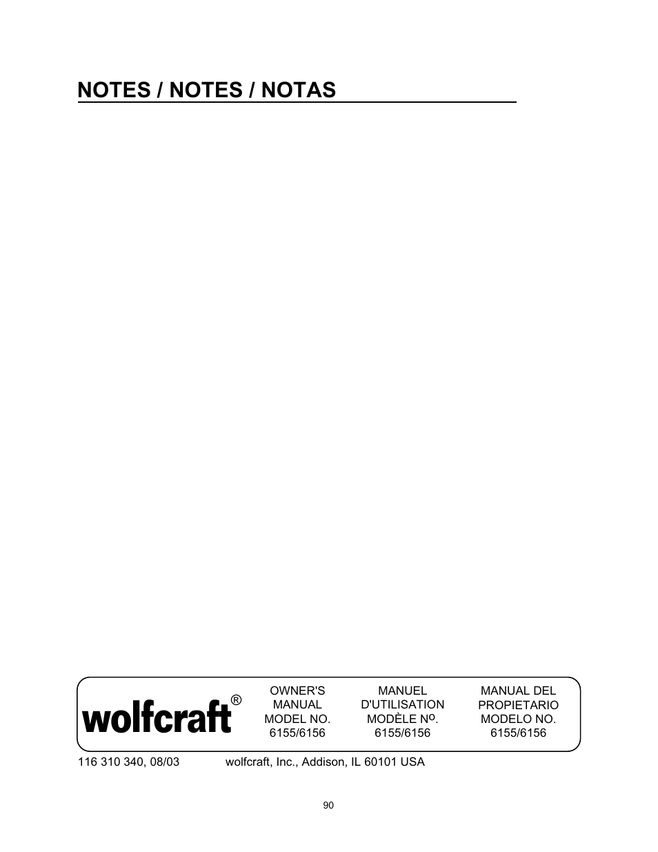 Wolfcraft | Wolfcraft 6155 User Manual | Page 90 / 92